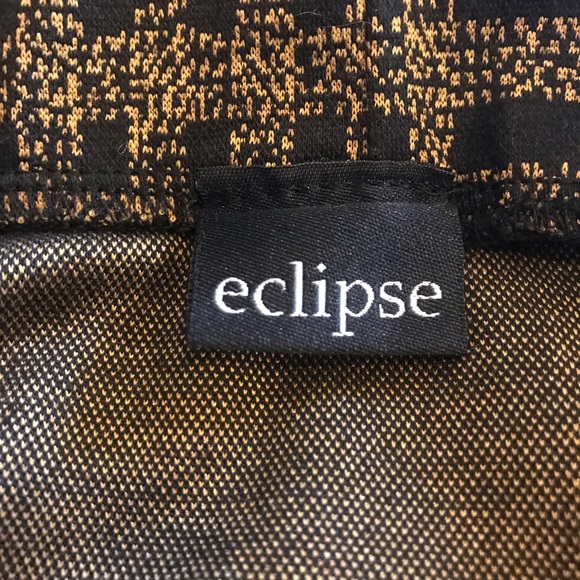 Eclipse Tartsn Stripes Black Gold elastic waistband Mini Skirt size Small - Picture 7 of 11